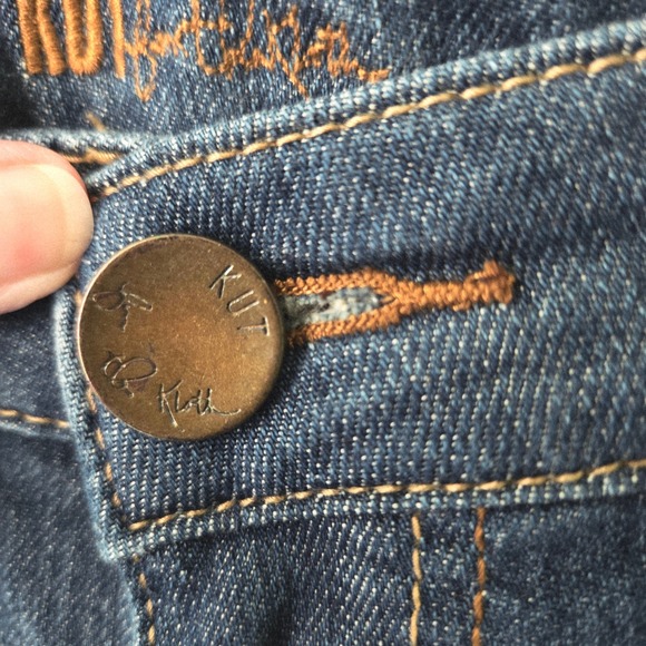 KUT from the Kloth Catherine Boyfriend Short Blue Denim Size 2 Rolled Cuff - Picture 8 of 8